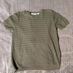 Alfred Dunner Olive Green Textured Knit Top